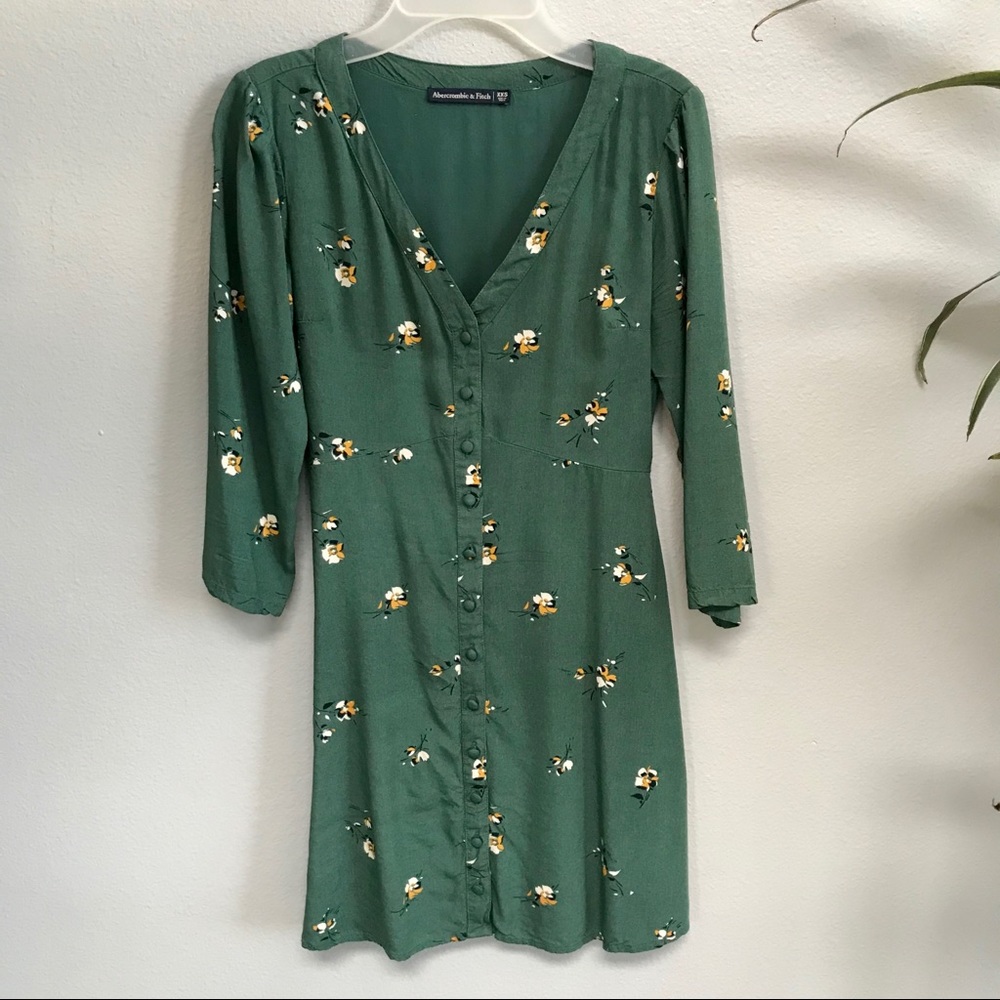AF summer green dress with small flowers